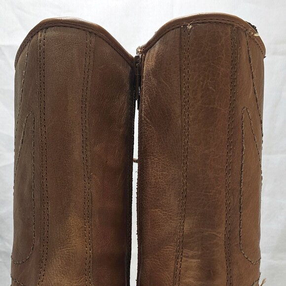 Doc Dr Martens 14 Hole Tan Tall Leather Boots Air Wair 11472 Women's 8 Men's 7i - Picture 5 of 13